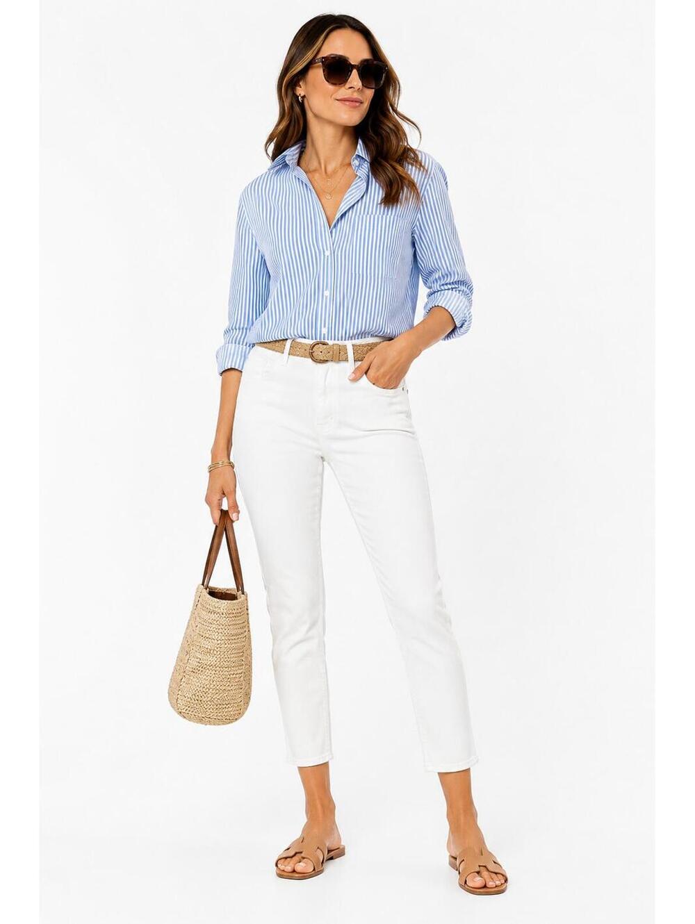 Seven7 High Rise Skinny Crop White Jeans Size 8 Stretch Denim